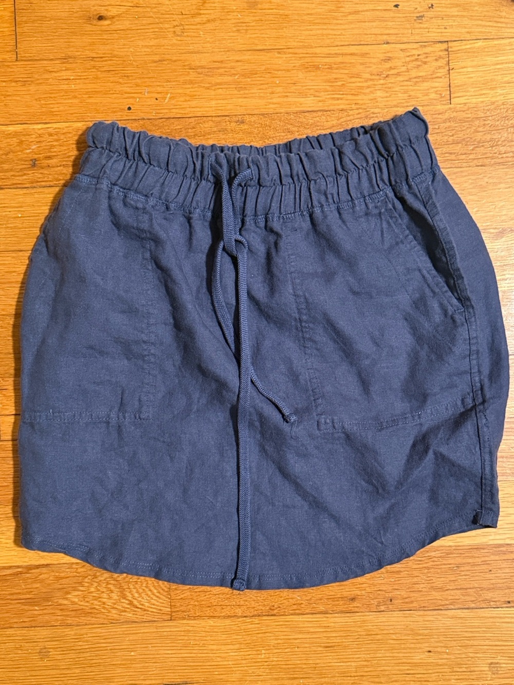 Jae’s Perse  Drawstring Mini Skirt in Navy